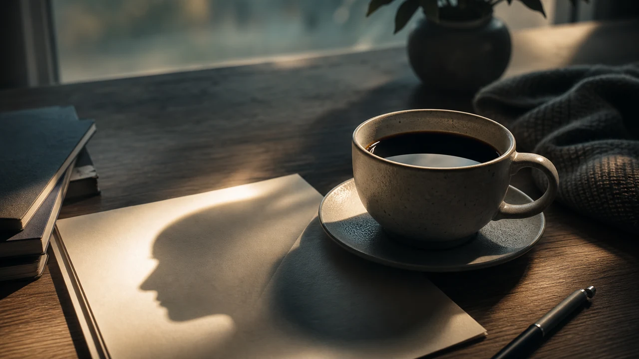 Pencere ışığında duran sade kahve fincanı, kahve alışkanlığı ile ruh hali arasındaki temkinli ilişkiyi anlatıyor.